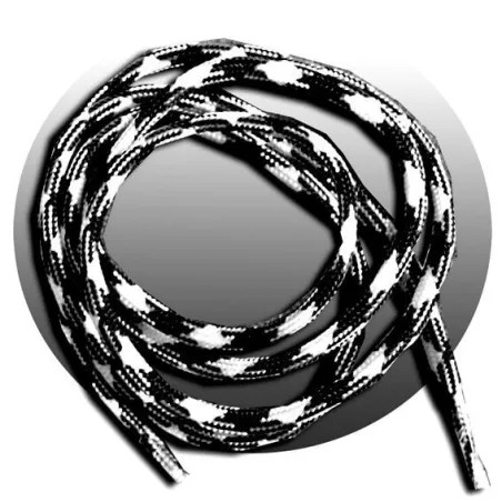 Lacets de chaussures noirs blancs bicolores ronds, en…