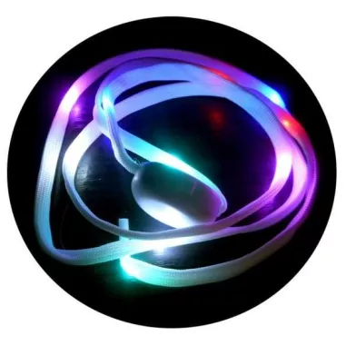 1 paire x lacets LED 2 en 1 : 8 coloris
