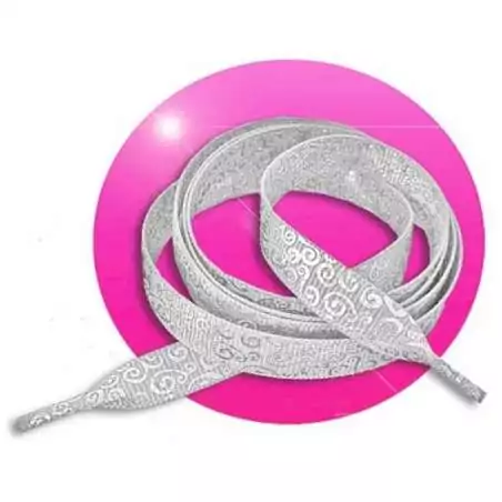 Lacets gris à motifs argentés pour vos chaussures