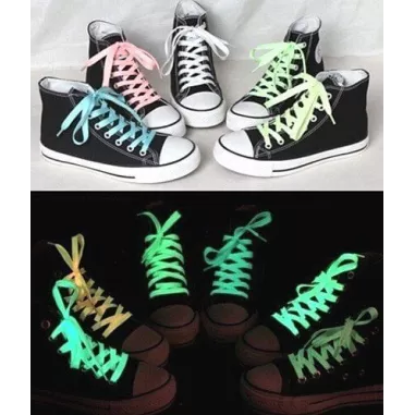 Lacets plats phosphorescents pour vos chaussures