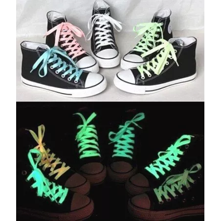 Lacets plats phosphorescents pour vos chaussures