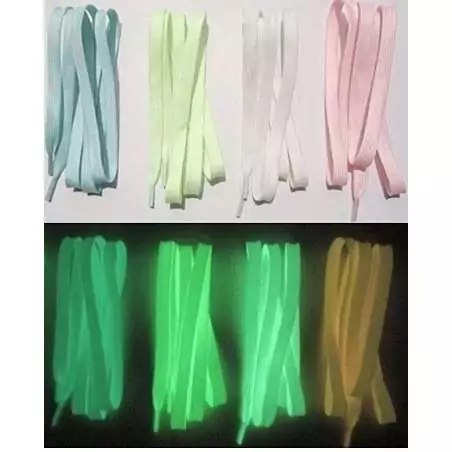 Lacets plats phosphorescents pour vos chaussures Lacets plats phosphorescents pour vos chaussures