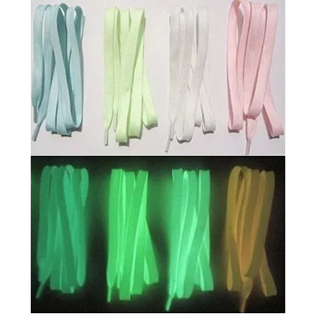 Lacets plats phosphorescents pour vos chaussures