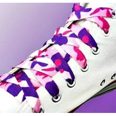 1 paire x lacets roses camouflage