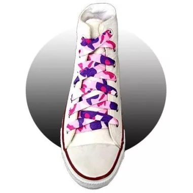 1 paire x lacets roses camouflage