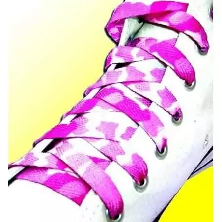 Lacets plats rose camouflage pour vos chaussures Lacets plats rose camouflage pour vos chaussures