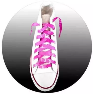 Lacets plats rose camouflage pour vos chaussures