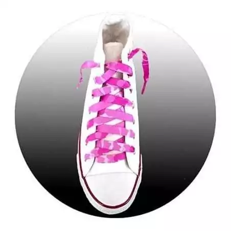 Lacets plats rose camouflage pour vos chaussures Lacets plats rose camouflage pour vos chaussures