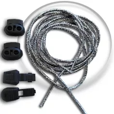 Lacets élastiques argentés autobloquants&nbsp;pour vos chaussures