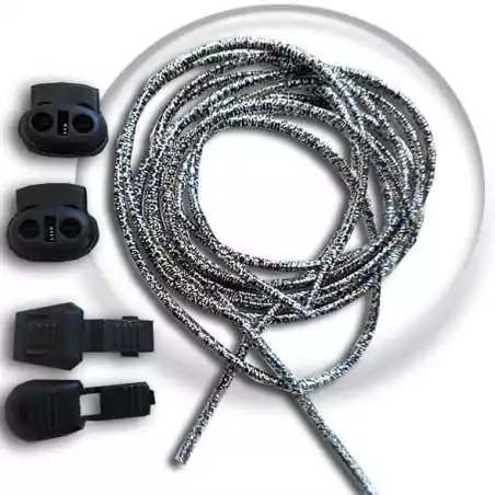 Lacets élastiques argentés autobloquants pour vos chaussures